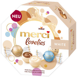 Продуктови Категории Шоколади Merci Lovelies шоколадови бонбони сот бял шоколад 185гр